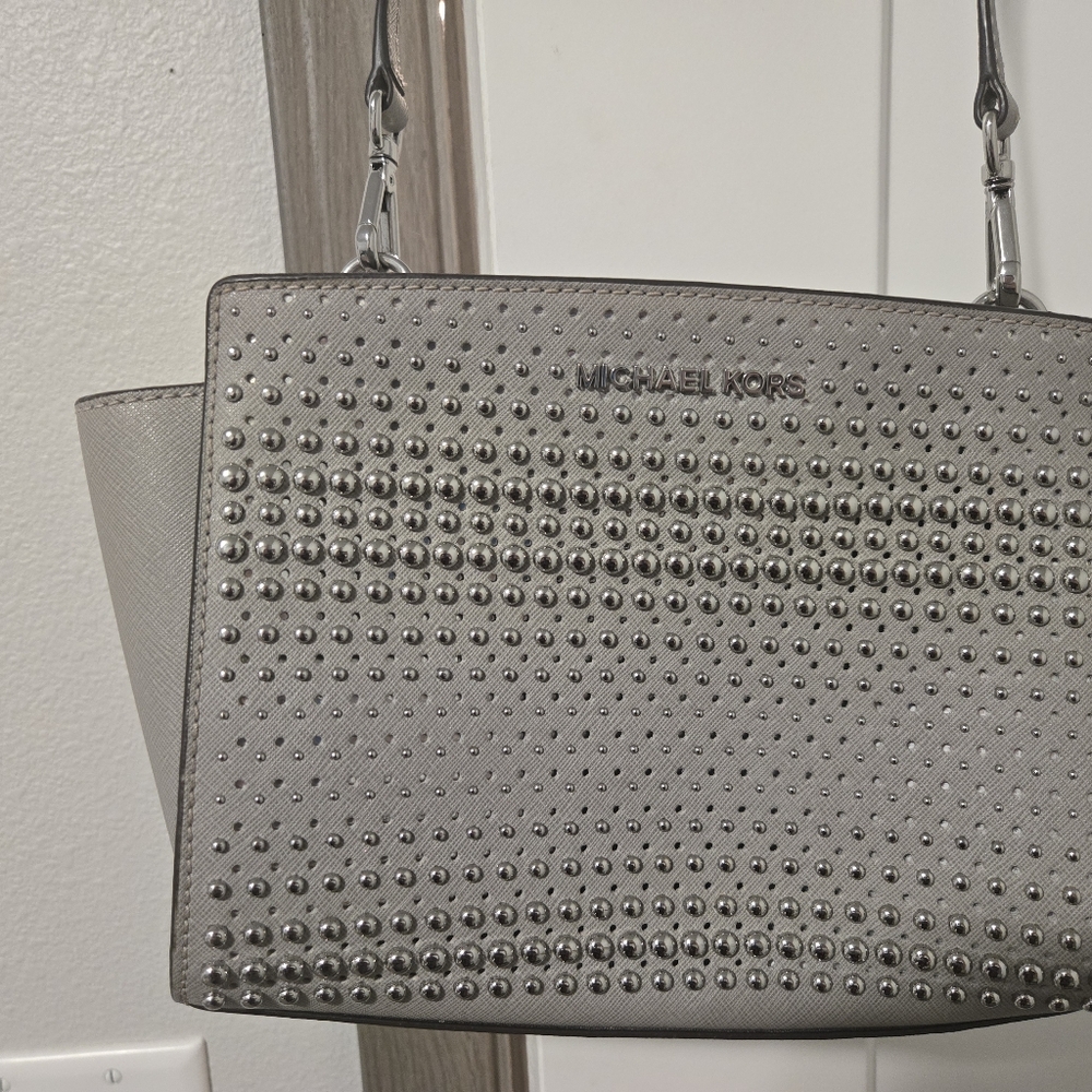Michael Kors Gray Studded Purse